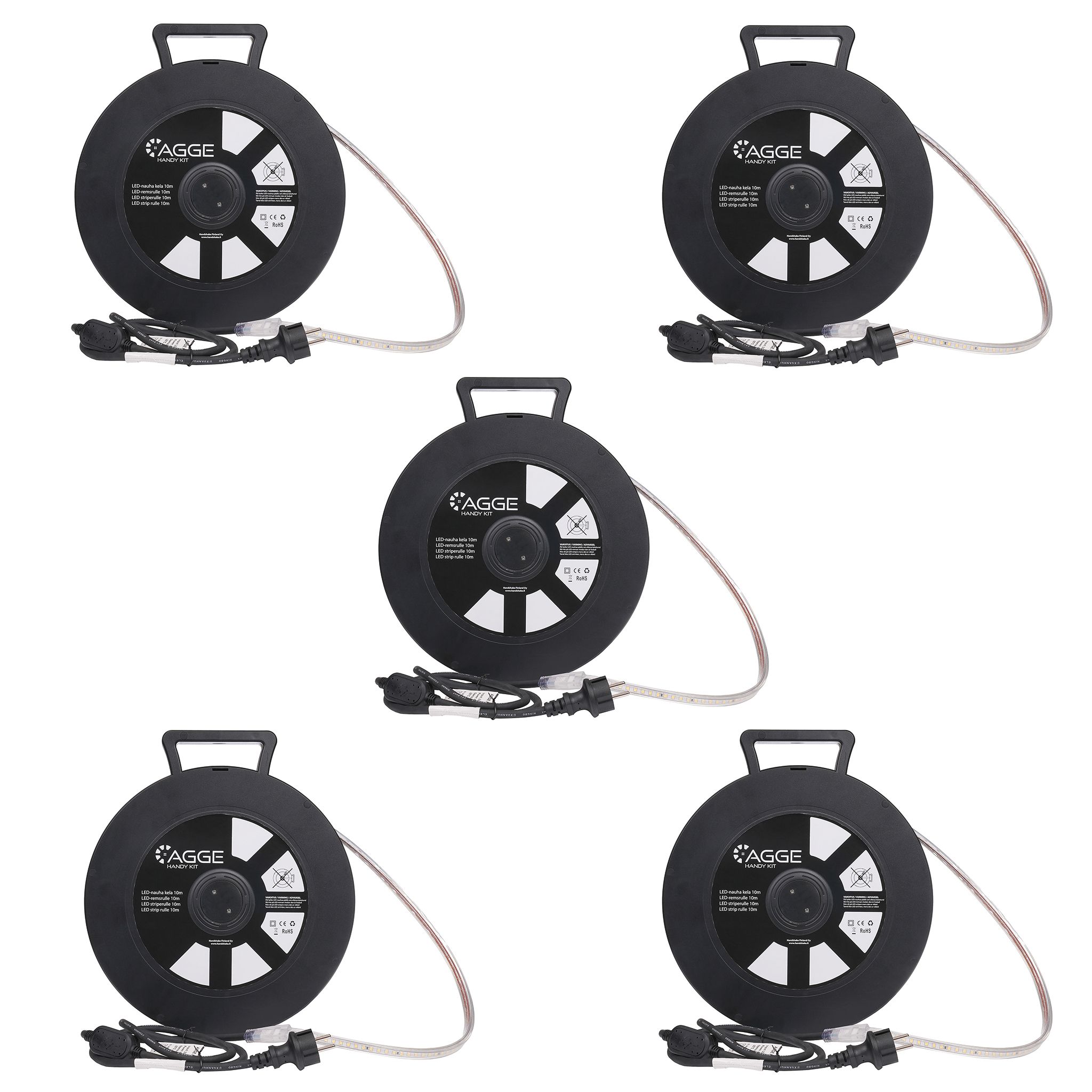 LED-list / Arbetsbelysning AGGE Handy Kit 230V - 830 lm/m, 10 m - Rulle, 5 st