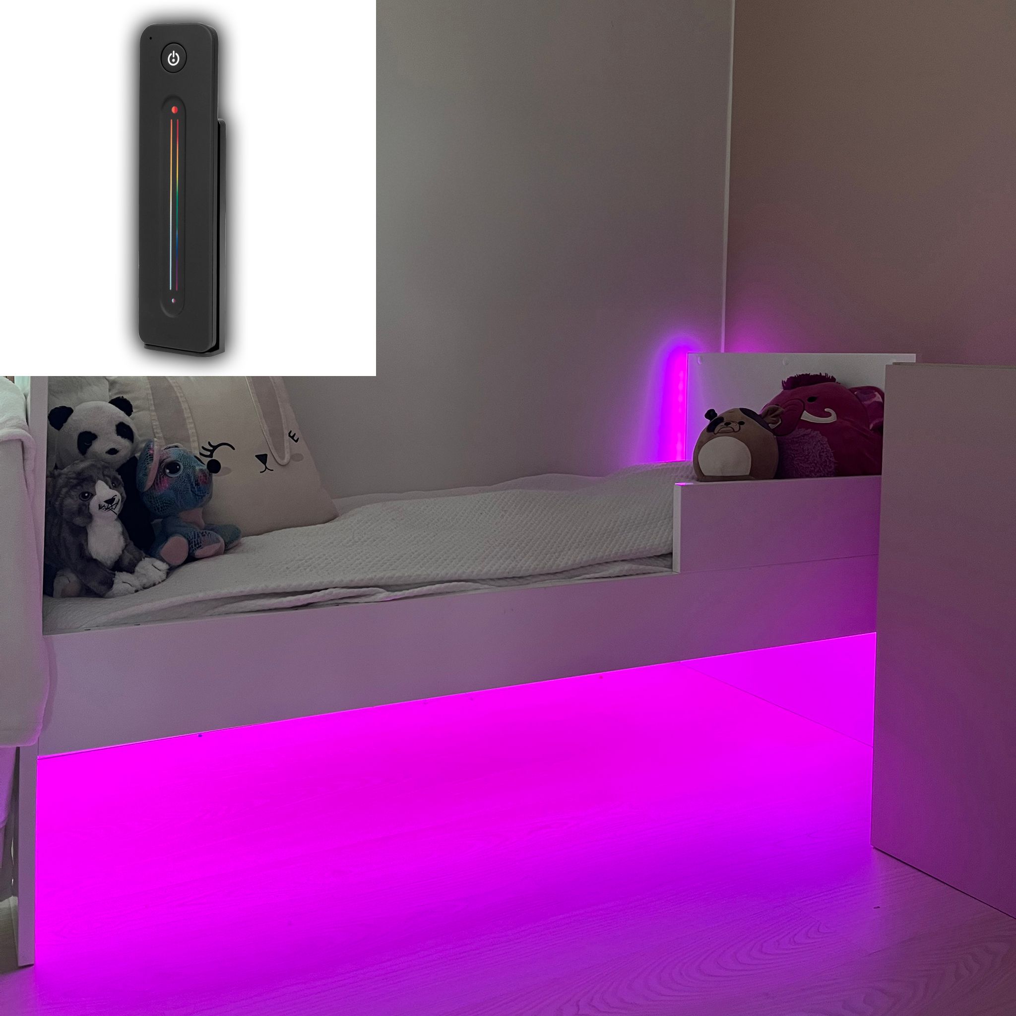 LED-listpaket för barnrum AGGE - Komplett paket, Black Touch Slide Fjärrkontroll