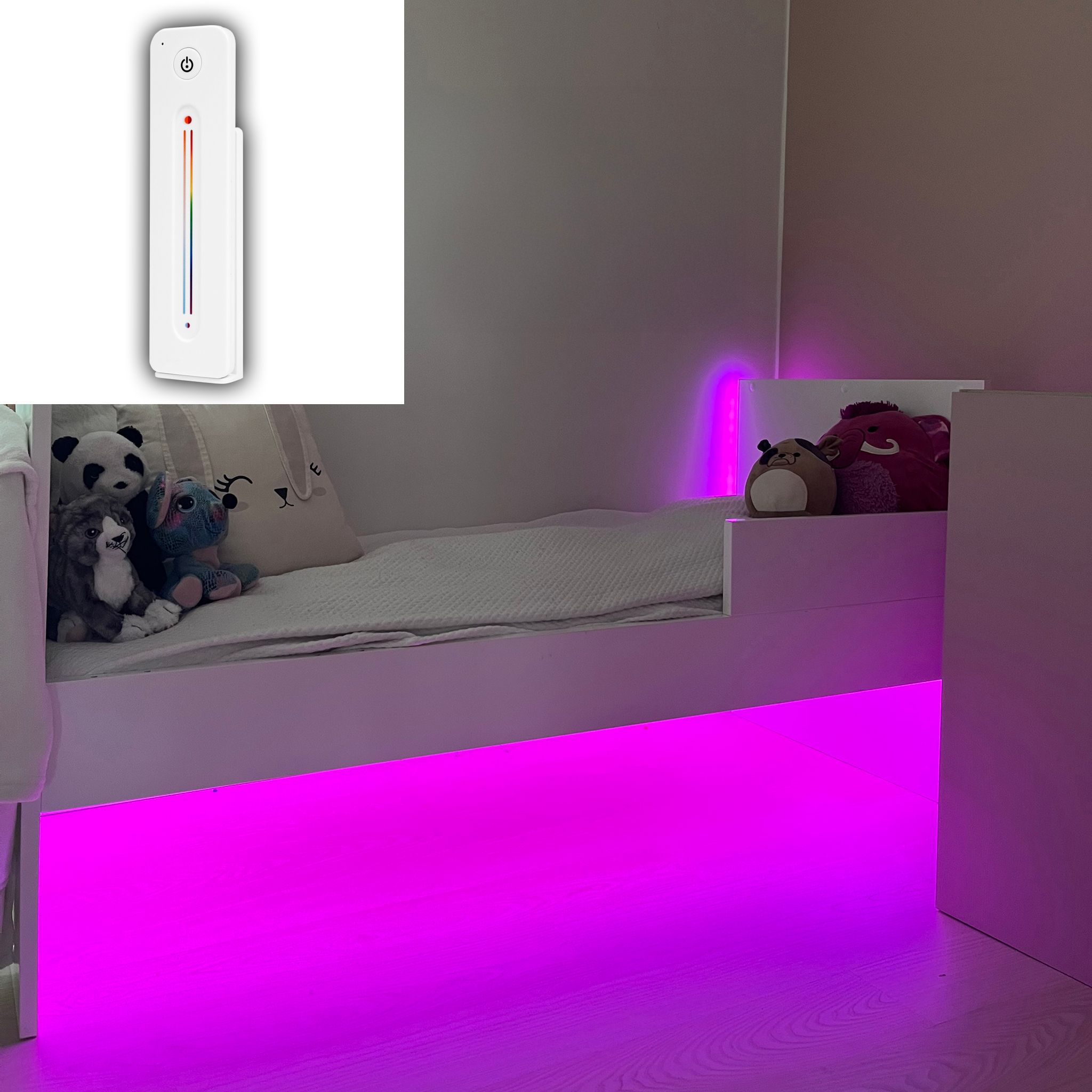 LED-listpaket för barnrum AGGE - Komplett paket, White Touch Slide Fjärrkontroll