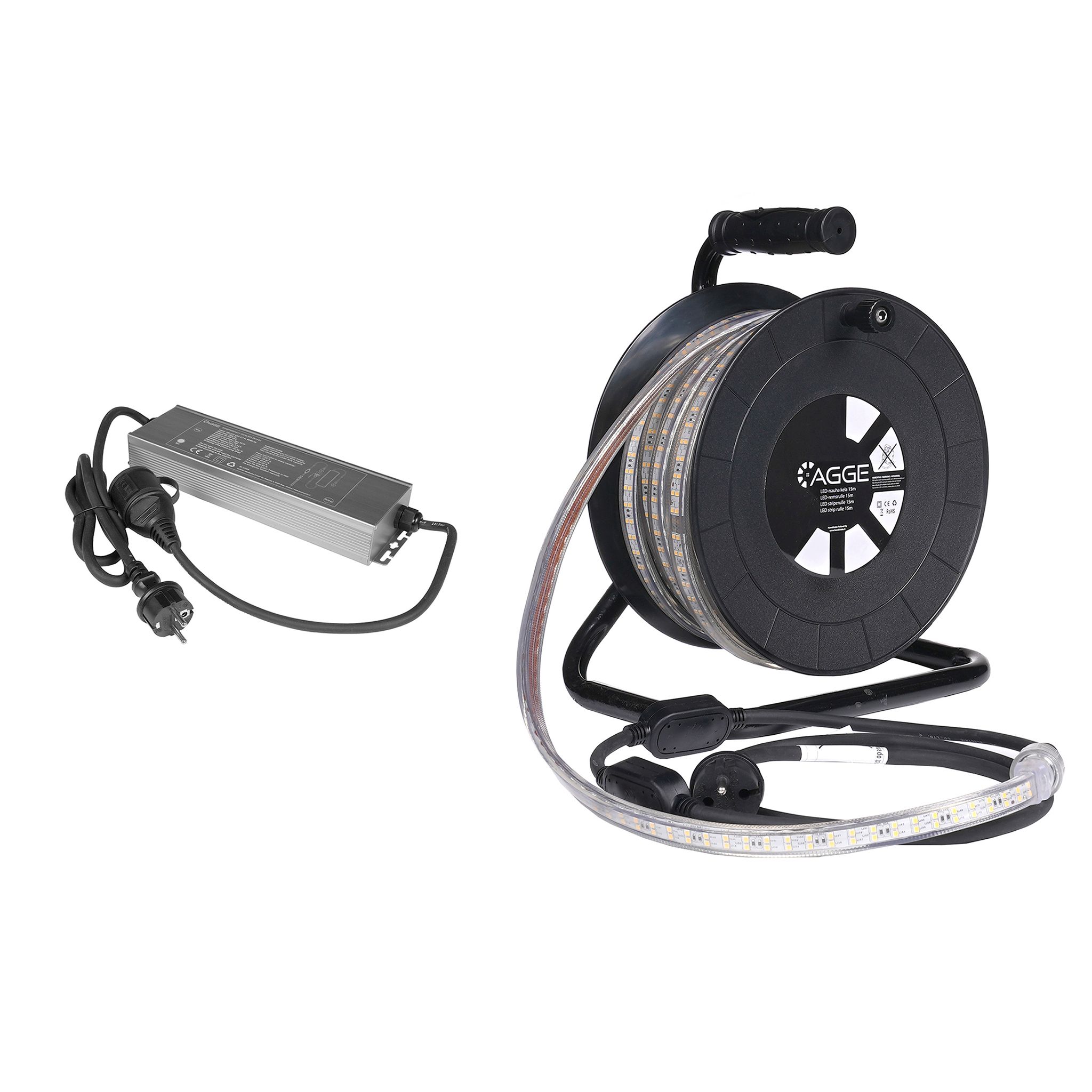 LED-list / Arbetsbelysning AGGE 230V - 1500 lm/m, 15 m - Rulle, 1 st + Powerbank