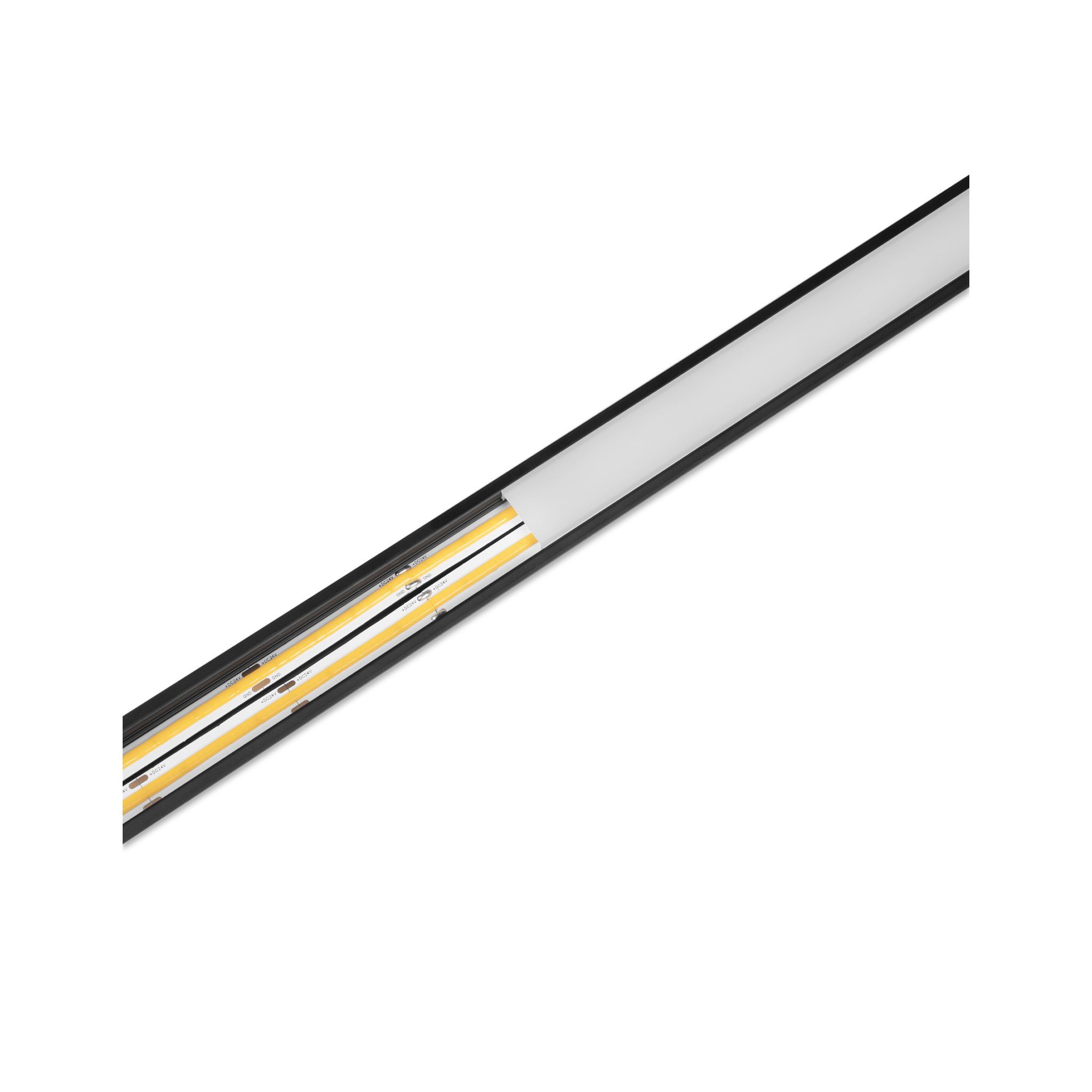 Aluminiumprofil för LED-list AGGE Wide Recessed, infälld, 100 cm, Svart