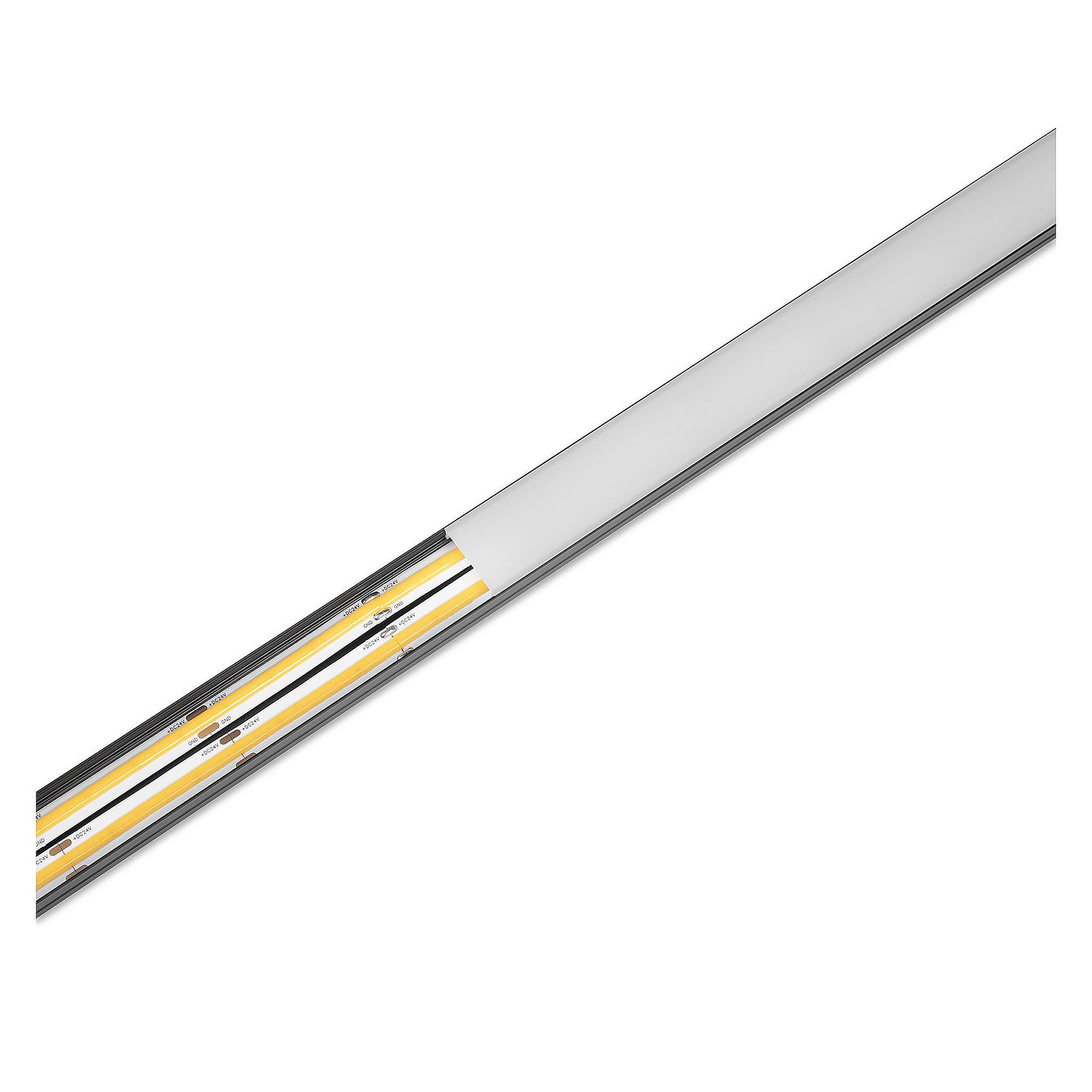 Aluminiumprofil för LED-list AGGE Wide Surface, ytmonterad, 100 cm, Svart