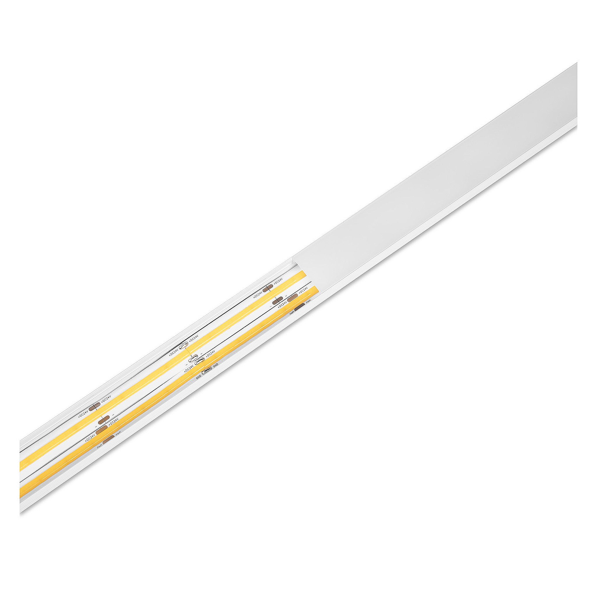 Aluminiumprofil för LED-list AGGE Wide Surface, ytmonterad, 100 cm, Vit