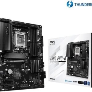 ASROCK Z890 PRO-A Intel ATX-emolevy DDR5 LGA1851, Realtek ALC897, 7.1-kanavainenääni, 2.5Gb LAN, 4 USB-porttia, ja 36 kuukauden takuu