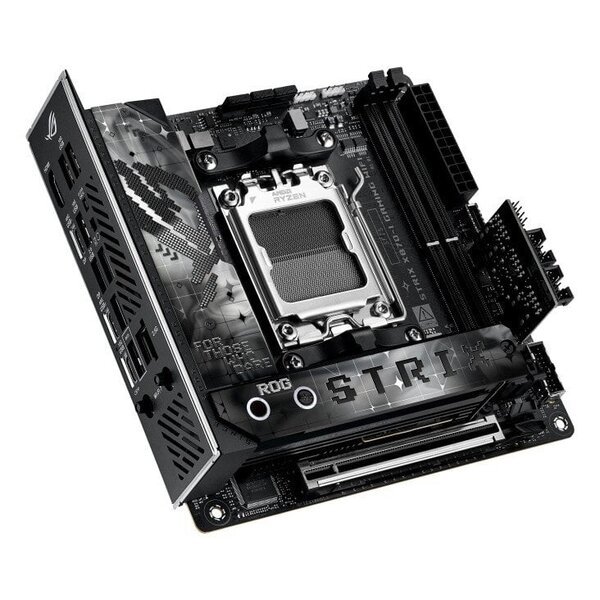 ASUS ROG STRIX X870-I MINI ITX Gaming-emolevy, AMD AM5, Wi-Fi 7, DDR5, PCIe 5.0, HDMI, USB-C, Bluetooth 5.4, 96GB max RAM, SATA, M.2, AMD Ryzen prosessorituki, 17x17cm, 36kk takuu