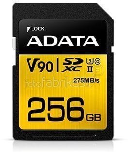 Atminties kortelė ADATA Premier One SDXC UHS-II U3, klasė 10, 256 GB
