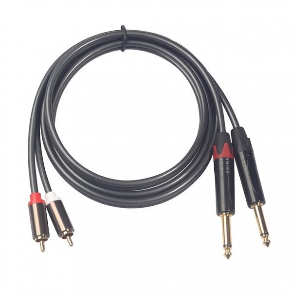 Audiokaapeli 2×RCA uros – 2×6,35 mm jack, 1,5 m
