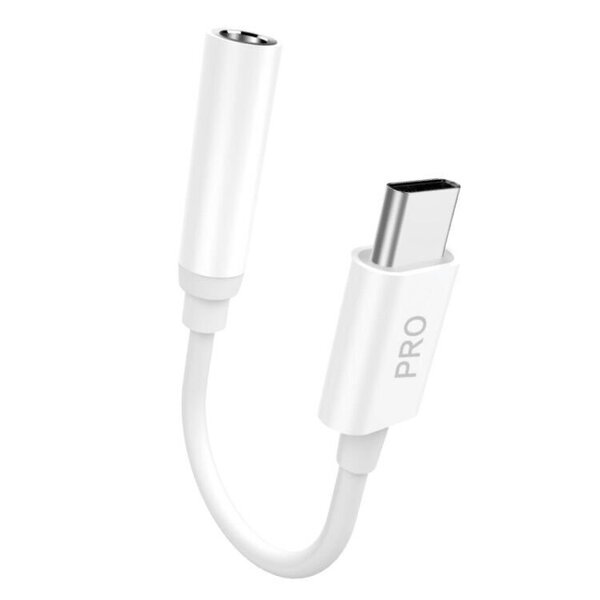 USB-C - 3,5 mm mini-jack adapteri kuulokkeille, valkoinen