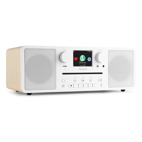 Audizio digitaalinen musiikkijärjestelmä CD/BT/DAB+/Internet valkoinen