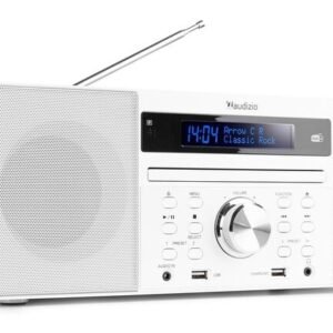 Audizio Prato All-in-One -musiikkijärjestelmä CD/DAB+/FM/USB/BT valkoinen