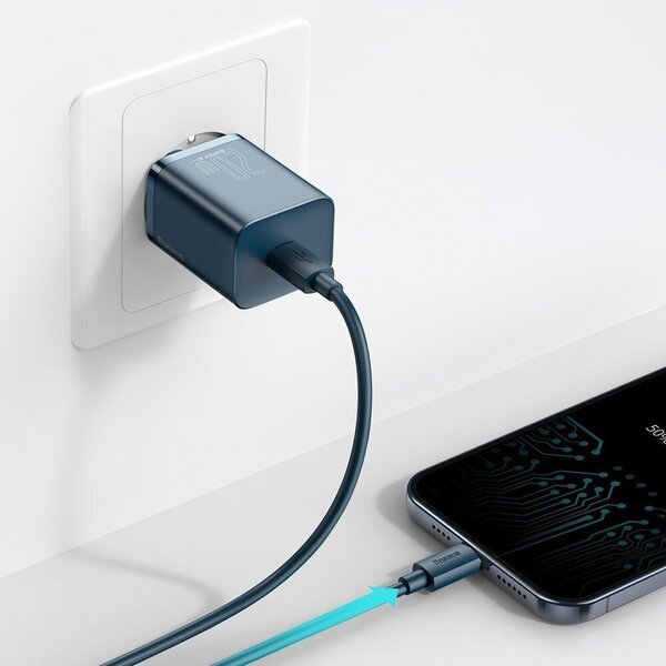 Nopea USB-C-laturi Baseus Super Si Quick Charger 1C, sininen