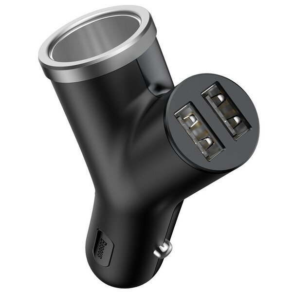 Autolaturi Y-Type 2x USB + tupakansytytin 3.4A, musta