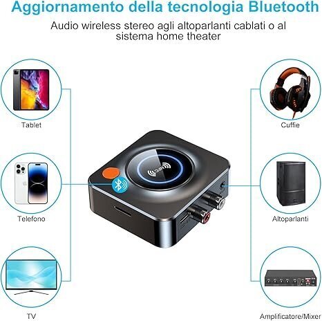 Bluetooth 5.1 Audio Receiver Fm Transmitter Nfc Stereo 3.5mm Aux Jack Rca Wireless Audio Adapter Mic Ir Kaukosäädin Tv Pc:lle