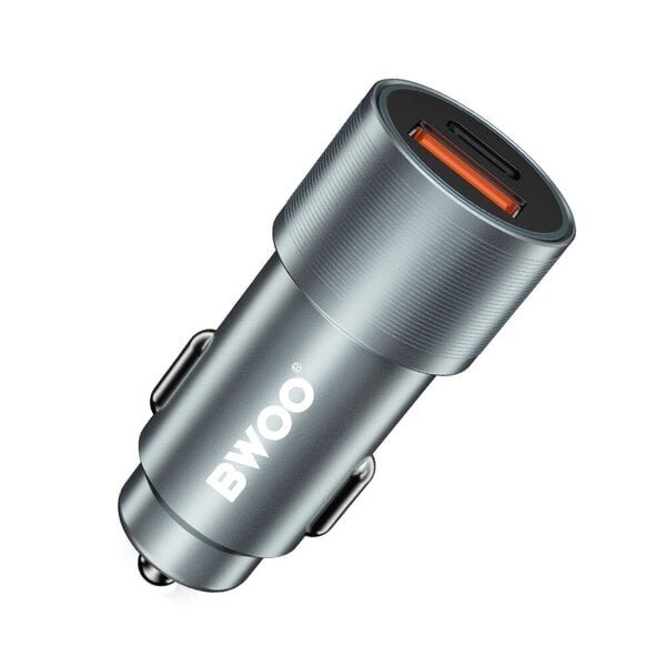BWOO 38W nopea autolaturi BO-CC73 QC 18W + PD 20W, harmaa hopea