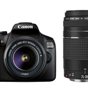 Canon EOS 2000D + EF-S 18-55mm III + EF 75-300mm III.