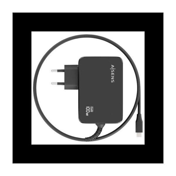 CARGADOR AISENS GAN 100W PD3.0 1XUSB-C 1.8M MUSTA