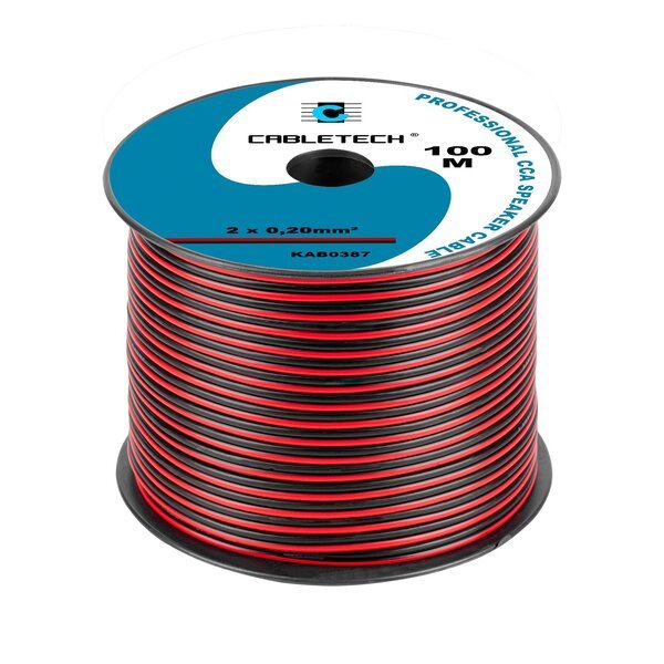 cca kaiutinkaapeli 0,20 mm musta/punainen