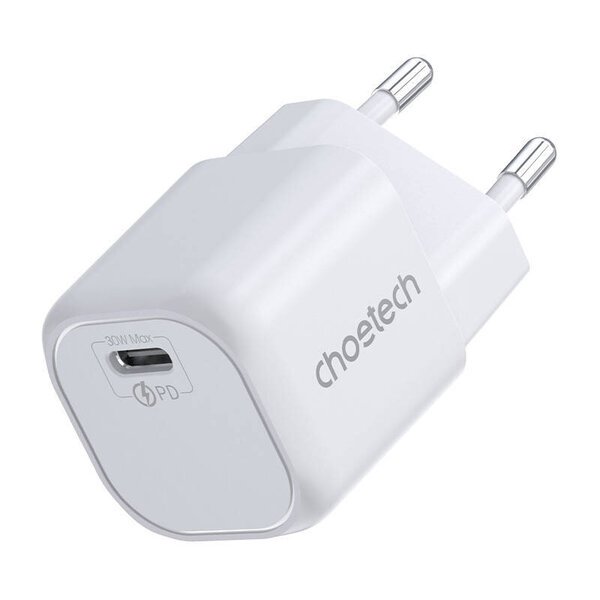 USB-C PD 30W GaN verkkolaturi, valkoinen