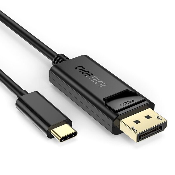 Choetech yksisuuntainen C-tyypin USB-näytön videokaapeli - Näyttöportti 4K 1,8 m musta (XCP-1801BK)