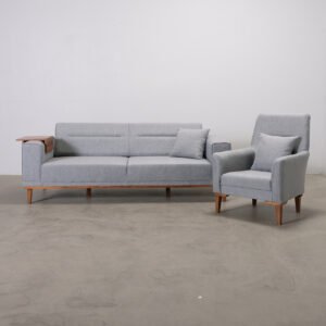 Wyong soffgrupp, 3-sits soffa + fåtölj grå