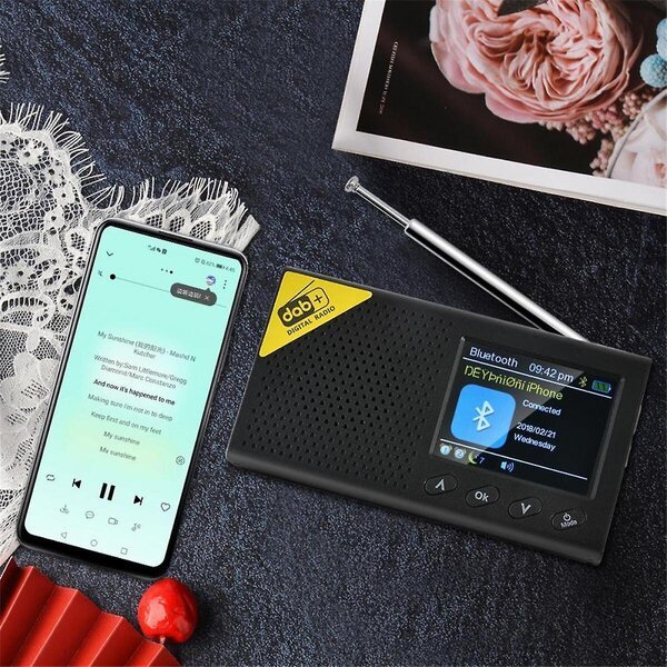 DAB-soitin, Bluetooth, 2,4 tuuman värillinen LCD-näyttö