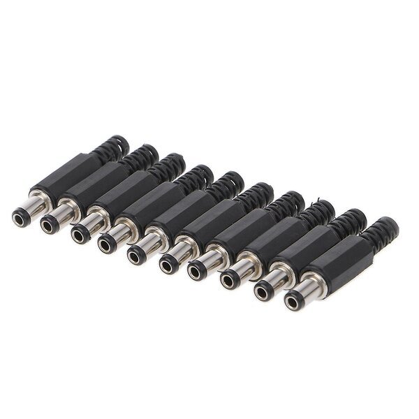 DC-liitin, 5,5x2,5 mm, uros, 10 kpl