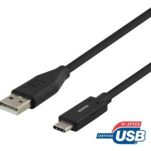 Deltaco USBC-1005M, USB C, USB A, 1.5m