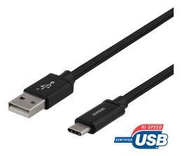 Deltaco USBC-1132M, USB A, USB C, 1m
