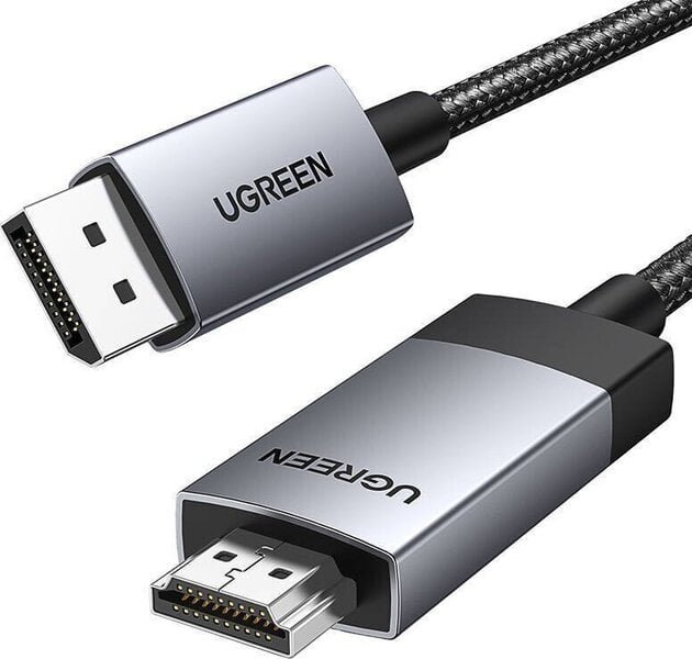 DisplayPort-HDMI-kaapeli, 1m, harmaa