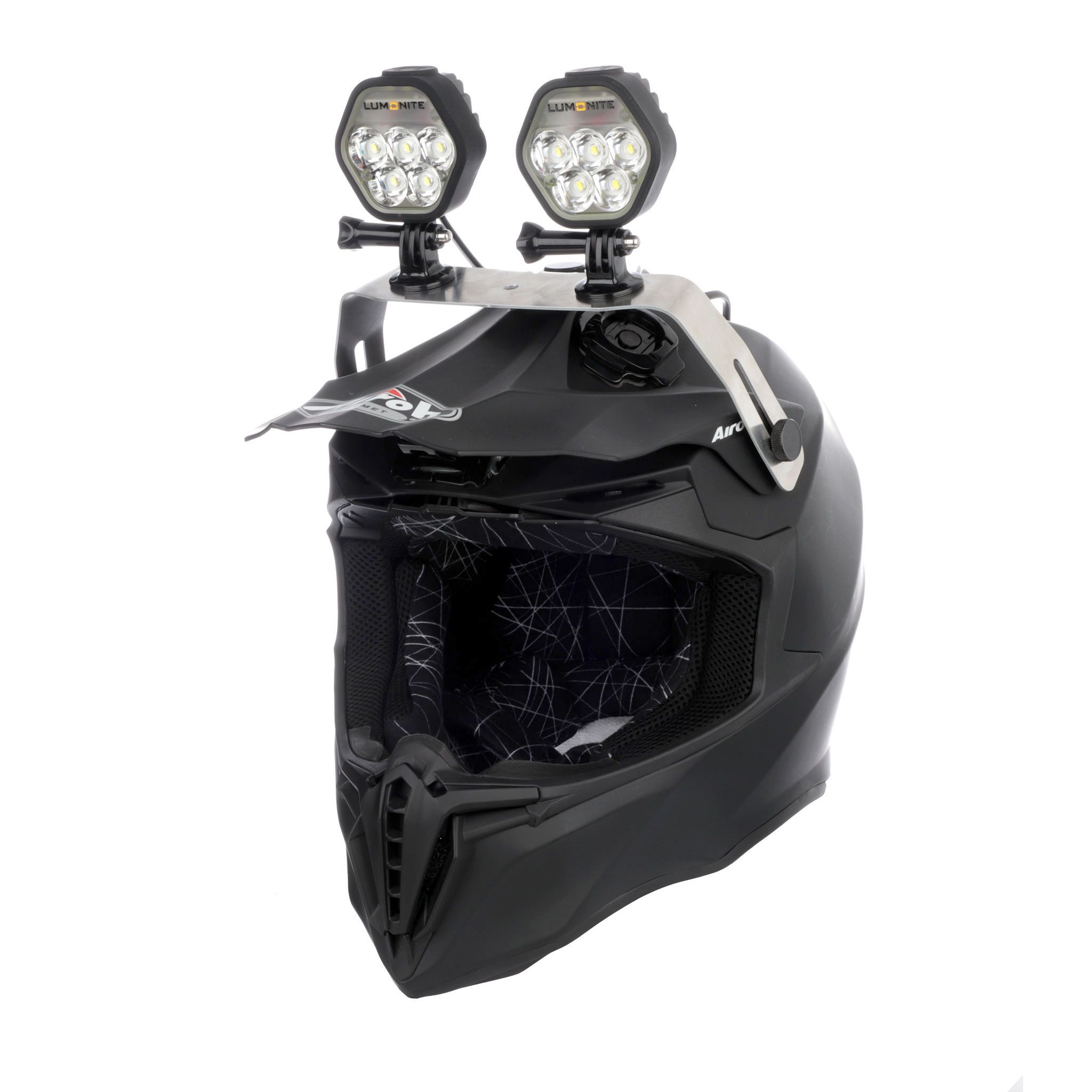 Snöskoterlampa/hjälmlampa LUMONITE Navigator2 - 4195 lm / Laddbar, 2 st lampor inkl. batteri + hjälmfäste, 8390 lm