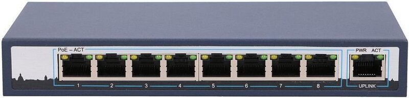 extralink ceres ex-sf1008p 8-wire 10-100 mbps poe switch 802.3af 96w 15.4w yhdelle portille