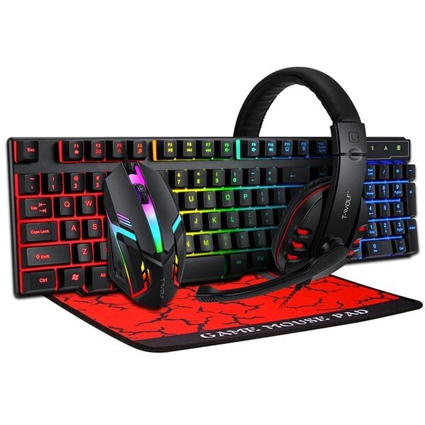 Extralink pelipaketti TF800 4in1 LED-valaistuksella, musta