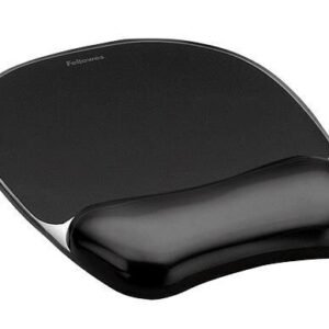 hiiri- ja rannetyyny fellowes crystal, ergonominen, geeli, musta, 1,4 cm, fellowes