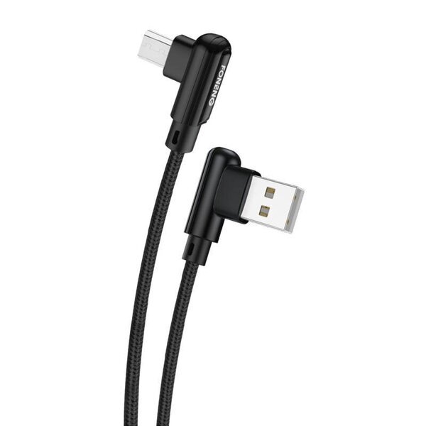 Foneng Foneng X70 kulmikas USB-mikro-USB-kaapeli, 3A, 1m (musta)