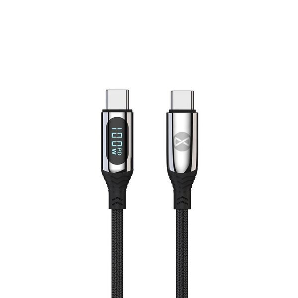 Forever LCD laidas USB-C - USB-C 1,0 m 100W juodas