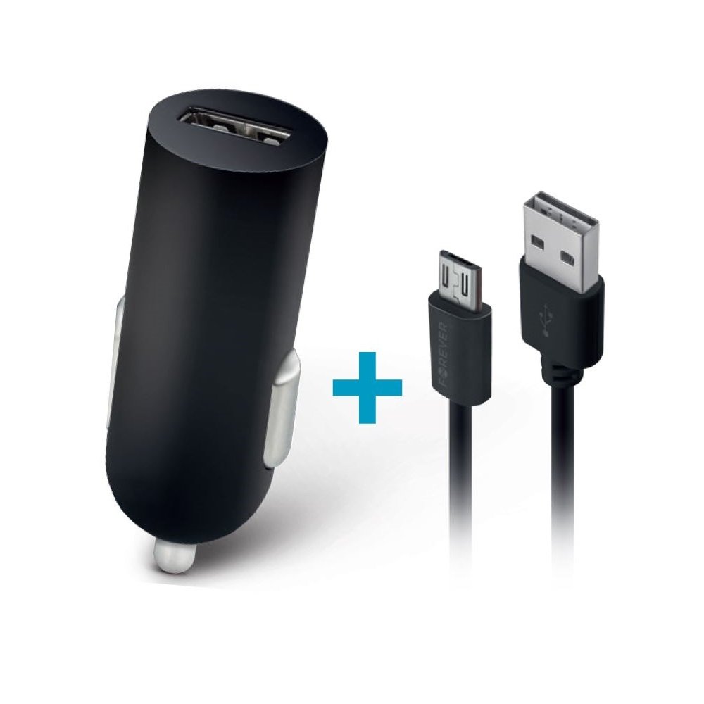 Forever USB-autolaturi M02 2 A + Micro-USB-latauskaapeli