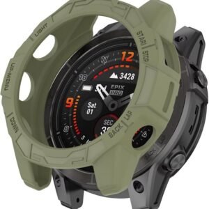 Ftrongrt kotelo, yhteensopiva Garmin Fenix E 47 mm:n kanssa, pehmeä Tpu, naarmuuntumaton, katselua tukeva suojakotelo, yhteensopiva Garmin Fenix E 47 mm:n kanssa, Jungle Green