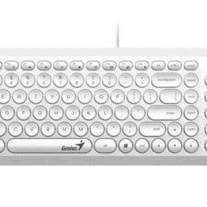 Tyylikäs valkoinen Genius Slimstar Q200 -näppäimistö
