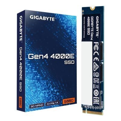 GIGABYTE Gen4 4000E 500GB M.2 PCIe 4.0 NVMe 3D NAND SSD tietokoneeseen