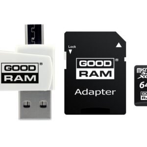 GoodRam atminties kortelė 64GB microSDHC kl. 10 UHS-I + adapteris + kortelių skaitytuvas