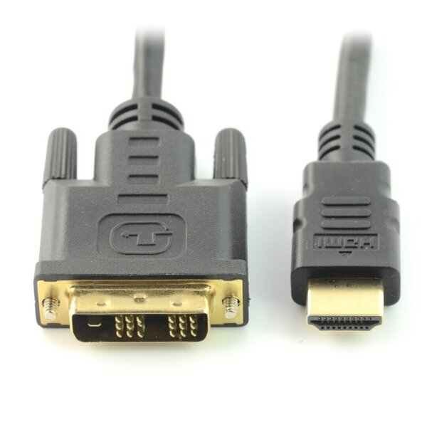 HDMI-kaapeli - DVI-D, 1,5 m, harmaa