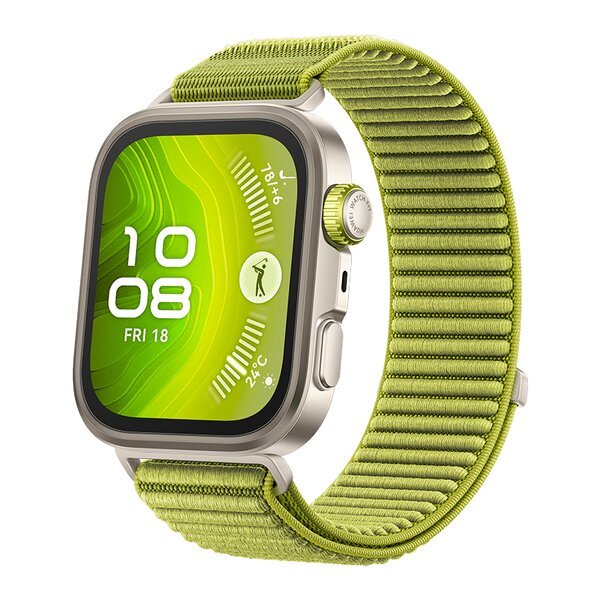 Huawei Watch Fit 4 Pro Titanium with Green Woven Strap