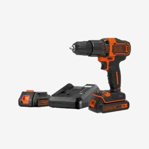 Black & Decker Ruuvinväännin 18 V, 2 akkuaMusta