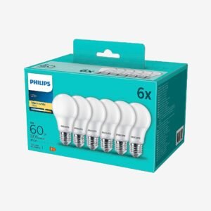 Philips LED E27 normaali huurre 60 W, 6/pakk.