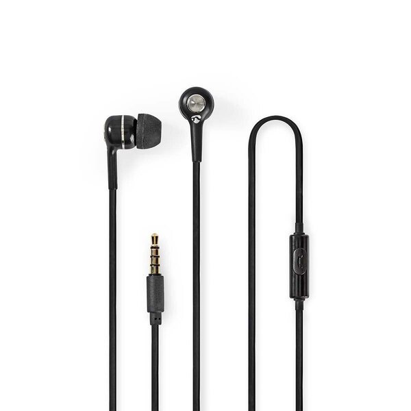 In-ear kuulokkeet mikrofonilla Nedis, musta