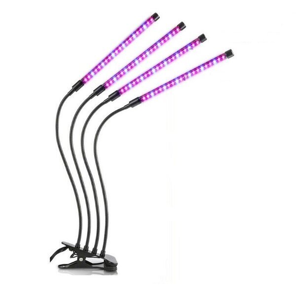 INF-kasvivalaisin / kasvivalo, 4 joustavaa LED-loistelamppua, 1 pakkaus WELLNGS