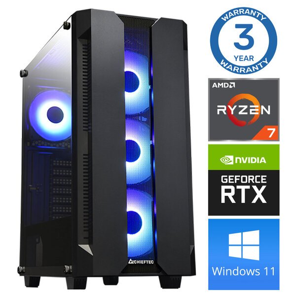 Intop Ryzen 7 5700X 32GB 500SSD M.2 NVME RTX3050 8GB WIN11Pro