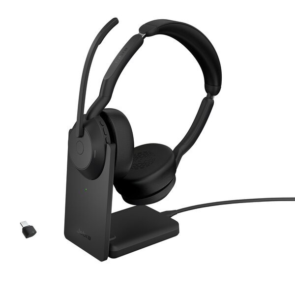 Jabra Evolve2 55 Monikäyttöinen Kuulokemikrofoni - Langaton&Langallinen, Pääpanta, Puhelin- ja Toimistokäyttöön, Bluetooth, Musta