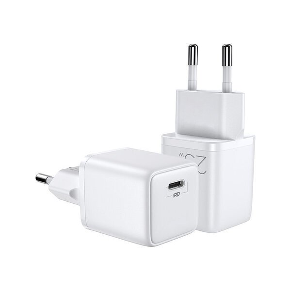 Nopea USB-C PD laturi 25W, valkoinen