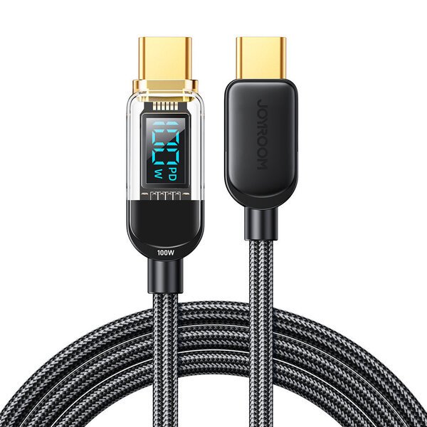 Nopea lataus- ja tiedonsiirto USB-C-kaapeli 100W 1.2m musta